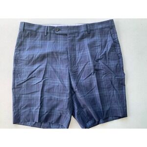SAMUELSOHN Custom Dress Shorts Blue Plaid 12in Inseam Mens 38 Wool Super 120s